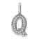 14K White Gold Diamond Letter Q Initial Pendant