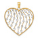 14K Two-tone Gold  Diamond-Cut and Textured Large Heart Pendant