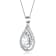 Pear Shape CZ Outline Pendant Necklace In Sterling Silver