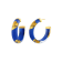 14K Yellow Gold Over Sterling Silver Small Gold Leaf Acrylic Hoops in
Royal Blue