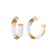 14K Yellow Gold Over Sterling Silver Small Gold Leaf Acrylic Hoop
Earrings in White