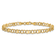 14k Yellow Gold 4mm Double Link Heart Charm Bracelet