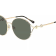Gucci Gold Tone Round Frame / Green Lens Sunglasses