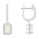 7x5mm Emerald Cut Opal 1/3 ctw Diamond Rhodium Over Sterling Silver Halo
Dangle Earrings