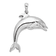 Rhodium Over Sterling Silver Polished 3D Jumping Dolphin Pendant