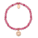 Rose Stainless Steel Polished Heart Pink Jade Stretch Bracelet
