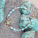 Barse Jewelry Blue Composite Turquoise Gold Tone Celestial Beaded Bracelet