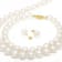 7-7.5mm White Cultured Freshwater Pearl 14k Yellow Gold Jewelry Set