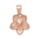 14k Rose Gold Polished and Textured Mini Plumeria Pendant