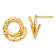 14k Yellow Gold Polished and Diamond-Cut Intertwined Circle Stud Earrings