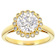 Round CZ Ring With Halo In 18K Over Sterling Silver