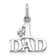 Rhodium Over 14K White Gold Number 1 DAD Charm