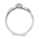 Rhodium Over 14K White Gold Diamond Trio Engagement Ring 0.12ctw