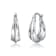 Sculptural Oblong Hoop Earrings In Rhodium Over Brass