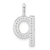 14K White Gold Diamond Lower Case Letter Q Initial Pendant