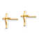 14k Yellow Gold Children's Polished Cross Stud Earrings