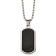 Stainless Steel Polished with Black Agate Inlay 22-inch Dog Tag Necklace