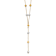 14k Yellow Gold and 14k White Gold Polished Adjustable Beaded Y-Drop
Cable Link 17.5 Inch Necklace