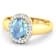 1.5ctw Blue Aquamarine and Diamond 14K Yellow Gold Halo Ring