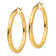 14k Yellow Gold 1 9/16" Polished Square Hoop Earrings