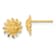 14k Yellow Gold Satin and Diamond-cut Sun Stud Earrings