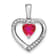 Rhodium Over 14k White Gold Ruby and Diamond Heart Pendant