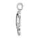 Rhodium Over Sterling Silver Polished Crystal Seahorse Pendant