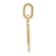 10K Yellow Gold Polished Letter u Initial Charm