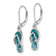 Rhodium Over Sterling Silver Polished Crystal Flip Flop Dangle Earrings
