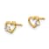 14k Yellow Gold Cubic Zirconia Heart Stud Earrings
