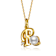 Initial R Pearl And CZ Pendant Necklace In 14K Gold Over Brass