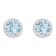 6mm Round Aquamarine 1/5 ctw Diamond Rhodium Over Sterling Silver Halo
Stud Earrings