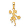 14k Yellow Gold Textured Cheerleader with Pom-Poms Pendant