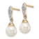 14K Yellow Gold 6-7mm White Round Freshwater Cultured Pearl 0.08ct
Diamond Dangle Earrings