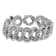 Rhodium Over Sterling Silver Polished 20mm Triple Circle Link Bracelet