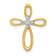 14K Two-tone Gold Diamond Cross Slide Pendant