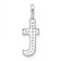 14K White Gold Diamond Lower Case Letter T Initial Pendant
