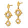 14K Yellow Gold Polished Freshwater Cultured Pearl Flower Post Dangle Earrings