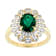 Lab-Created Emerald And White Zircon Ring In 18K Gold Over Sterling
Silver 2.23ctw