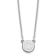 Rhodium Over Sterling Silver Tiny Circle Block Letter O  Initial Necklace