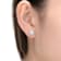 CZ Halo Stud Earrings In Sterling Silver