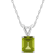8x6mm Emerald Cut Peridot 14k White Gold Pendant With Chain