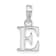 Sterling Silver Polished Block Initial -E- Pendant