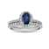 1.45ctw Sapphire and Diamond Engagement Ring with Band Ring in 14k White Gold