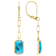 Turquoise Square Cushion Earrings In 18K Gold Over Sterling Silver