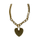 Gold Tone Heart Pendant Necklace.