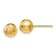 14k Yellow Gold 8mm Diamond-Cut Mirror Ball Stud Earrings