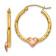 14k Yellow Gold and 14k Rose Gold Satin and Diamond-Cut 7/8" Heart
Hoop Earrings