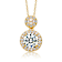 CZ Halo Pendant In 14K Gold Over Sterling Silver
