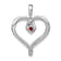 Rhodium Over 14k White Gold Garnet Heart Pendant